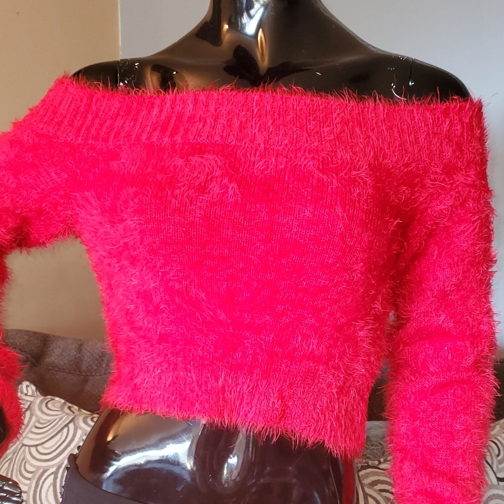 🔥SuperSoft Red Cropped Sweater!